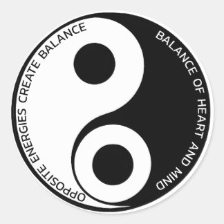 Adesivo Redondo Energias Opostas, Balança de Crio Yin Yang
