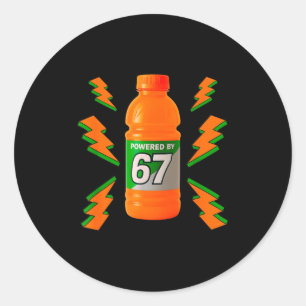 Adesivo Redondo Energizado Por 67 Aura Energy Engraçado 6 7 Meme S