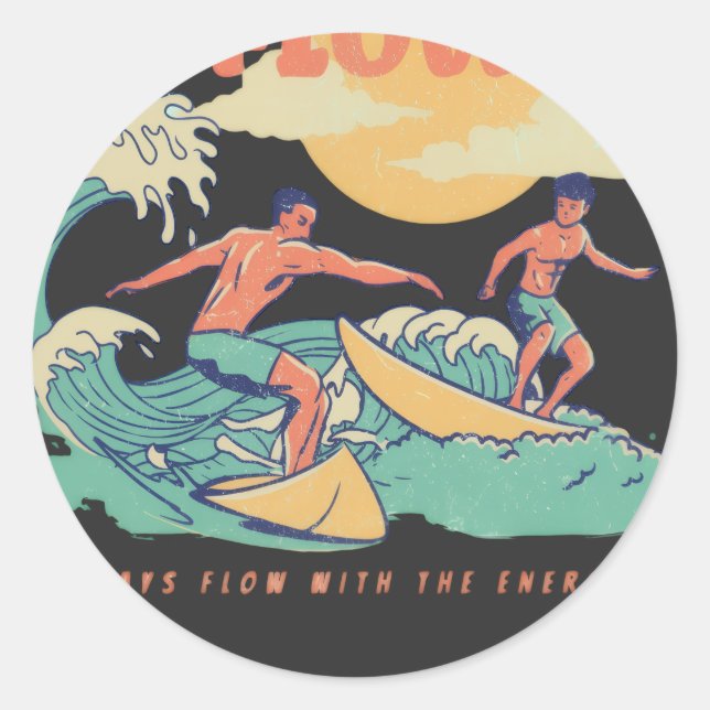 Adesivo Redondo Energy Flow Lessons Learn Sticker (Frente)