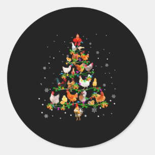 Adesivo Redondo Enfeite de Natal em forma de Frango para Árvore de