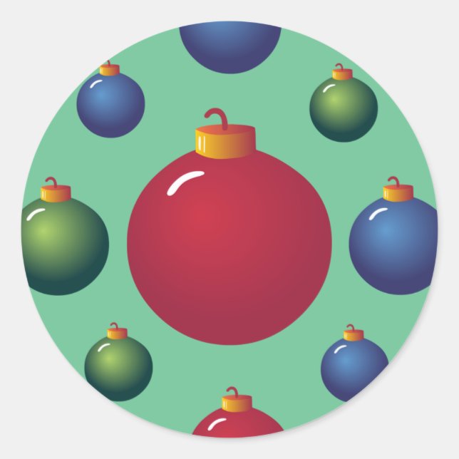 Adesivo Redondo Enfeites de natal (Frente)