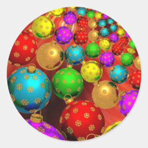 Adesivo Redondo Enfeites de natal