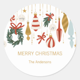 Adesivo Redondo Enfeites de natal Feliz Natal Férias