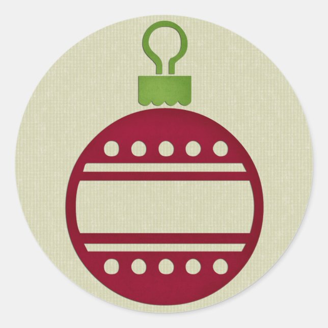 Adesivo Redondo Enfeites de natal vermelho (Frente)