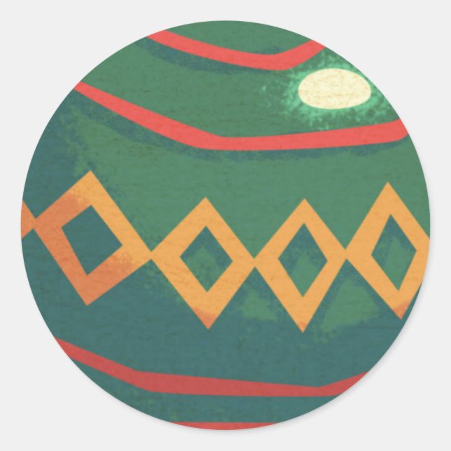 Adesivo Redondo Enfeites de natal Vermelhos e Verdes (Frente)