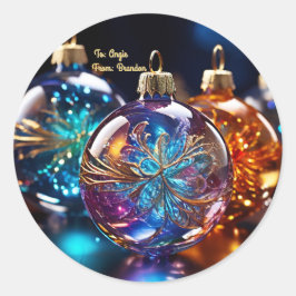 Adesivo Redondo Enfeites de Vidro Personalizáveis