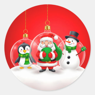 Adesivo Redondo Enfeites Festivos de Natal