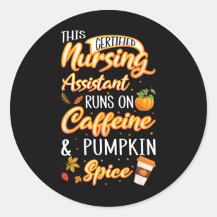 Adesivo Redondo Enfermagem certificada Istambul Caffeine Cna Pumpk