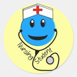 Adesivo Redondo Enfermagem Estudante Grandes Presentes Azuis