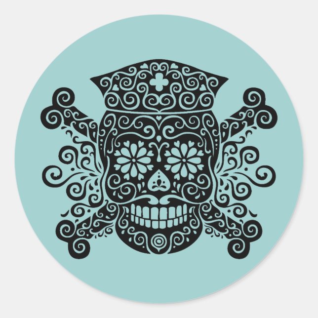 Adesivo Redondo Enfermeira antiga do pirata (Frente)