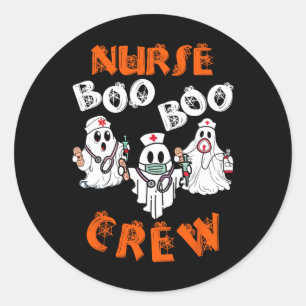 Adesivo Redondo Enfermeira Boo Scrub Engraçado Fantasias de Hallow