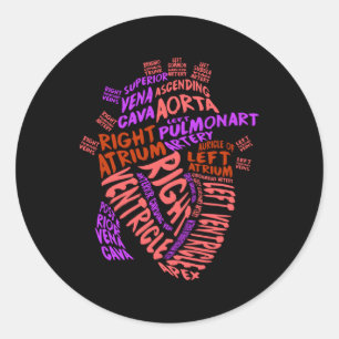 Adesivo Redondo Enfermeira Cardíaca Médica De Hu Anatômico