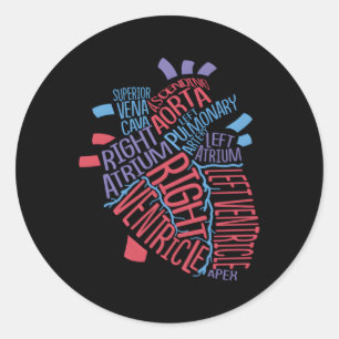 Adesivo Redondo Enfermeira Cardíaca Médica De Hu Anatômico