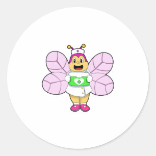 Adesivo Redondo Enfermeira com kit de primeiros socorros