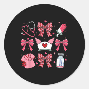 Adesivo Redondo Enfermeira cor-de-rosa, Arco coquete Cupids Favori