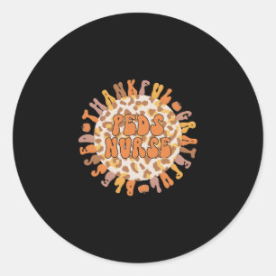 Adesivo Redondo Enfermeira de Ação de Graças Enfermagem em Pediatr