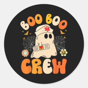 Adesivo Redondo Enfermeira de Bo Boo Ghost Halloween