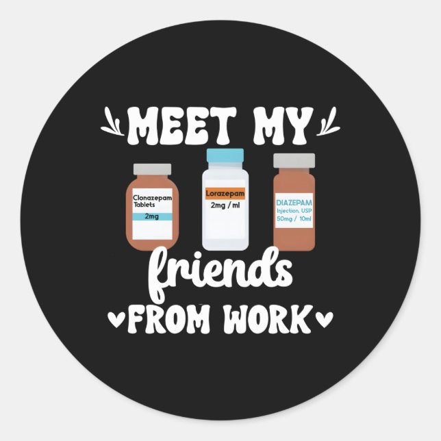 Adesivo Redondo Enfermeira de Cuidados Críticos Enfermeira de Cuid (Frente)