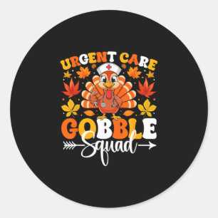 Adesivo Redondo Enfermeira de Cuidados Urgentes Gobble Squad Dia d