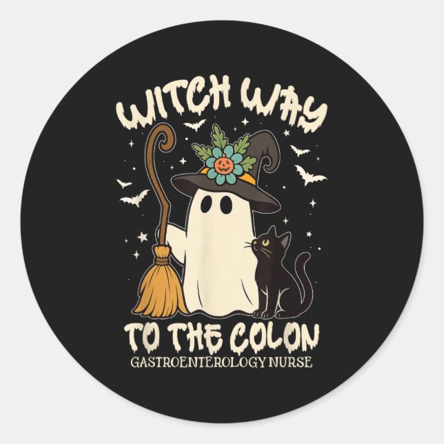 Adesivo Redondo Enfermeira de Gastroenterologia Enfermeira de Hall (Frente)