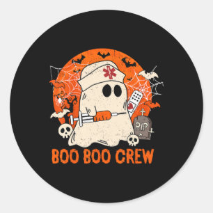 Adesivo Redondo Enfermeira de Halloween Enfermeira Ghost Boo Boo