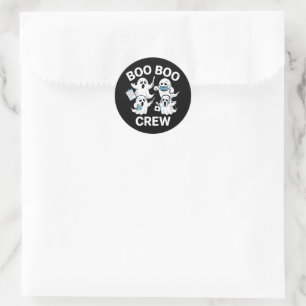 Adesivo Redondo Enfermeira de Halloween, Gift Boo Boo Crew Nurse