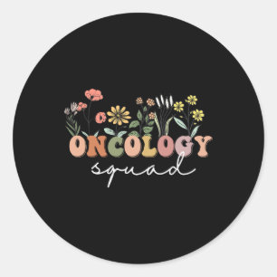 Adesivo Redondo Enfermeira de Oncologia de Flores Selvagens - Esqu