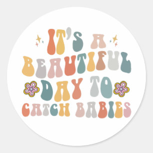 Adesivo Redondo Enfermeira de Trabalho de Parto e Parto Graduação 