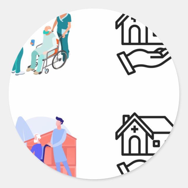 Adesivo Redondo Enfermeira do Hospital Sticker Pack - Nur do Hospi (Frente)