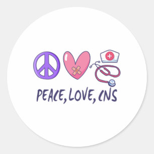 Adesivo Redondo Enfermeira do Peace Love CNS