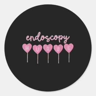 Adesivo Redondo Enfermeira Endoscopia Namorados Cardíacos Doces Gi