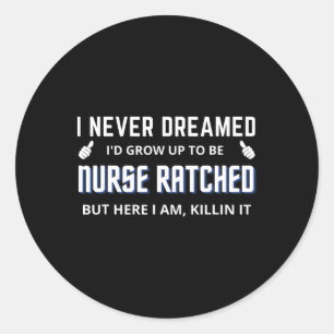 Adesivo Redondo Enfermeira Enfermeira Enfermeira Caráter de Filme 