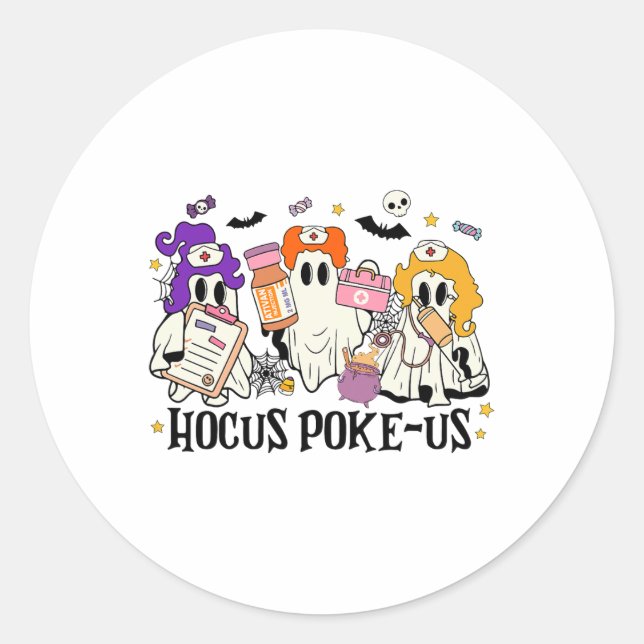 Adesivo Redondo Enfermeira Enfermeira Spooky Enfermeira Costume Ha (Frente)