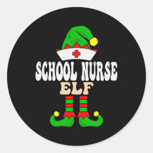 Adesivo Redondo Enfermeira Escola Elf Xmas Correspondendo ao Crist