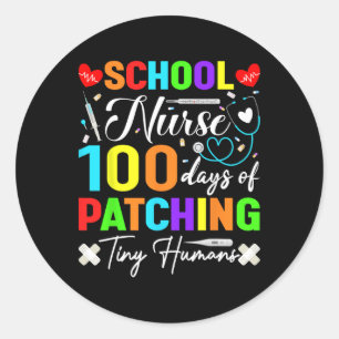 Adesivo Redondo Enfermeira Escolar 100 Dias De Patching De Humanos