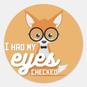 Adesivo Redondo Enfermeira Escolar "Eu Tinha Meus Olhos Verificado