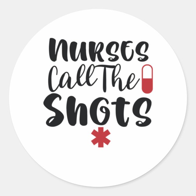 Adesivo Redondo Enfermeira Gift Liga Para Os Tiros (Frente)