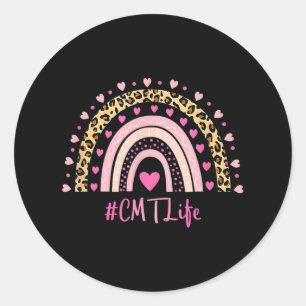 Adesivo Redondo Enfermeira Leopard Imprima Boho Rainbow Nurse Sema