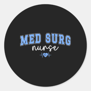 Adesivo Redondo Enfermeira Med Surg Enfermeira Médico-Cirúrgica Me