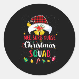 Adesivo Redondo Enfermeira Med Surg Esquadra de Natal do Papai Noe