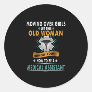 Adesivo Redondo Enfermeira   Mostra-Lhe Como Assistente Médico Enf