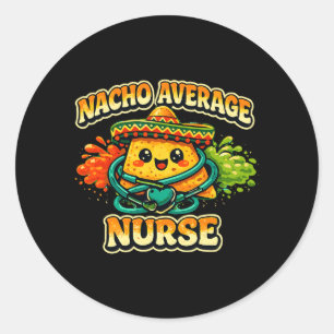Adesivo Redondo Enfermeira Nacho Média Engraçado Cinco De Mayo Rn 