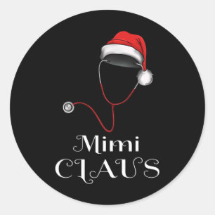 Adesivo Redondo Enfermeira Natal Mimi Claus Correspondendo Papais
