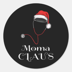 Adesivo Redondo Enfermeira Natal Moma Claus Correspondendo Papais