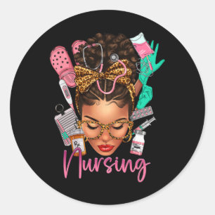 Adesivo Redondo Enfermeira Negra Enfermeira Negra História Mês Dep