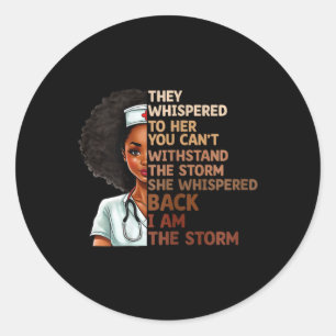 Adesivo Redondo Enfermeira negra, enfermeira negra negra e orgulho