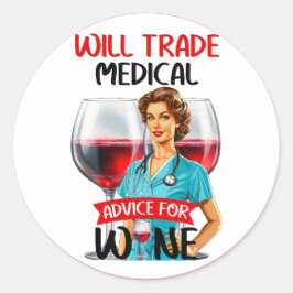 Adesivo Redondo Enfermeira Nostálgica Cuta Pinup Comercializará Co