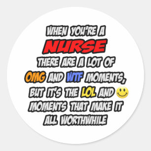 Adesivo Redondo Enfermeira... OMG WTF LOL