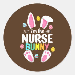 Adesivo Redondo Enfermeira-páscoa Enfermeira Enfermeira Ovo-Pásc
