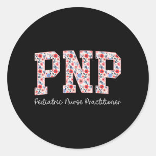 Adesivo Redondo Enfermeira Pediátrica Pnp Floral Enfermeira Pediát